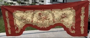 Antique 19th C Aubusson French Hand Woven Silk Door Fringe Tapestry 88 X 205 Cm - Picture 1 of 11