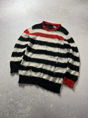 DIESEL Men's Mohair K-Dock Distressed Striped Open Knit Sweater size M/Medium - Image 1 of 4