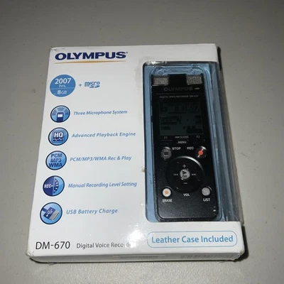 Olympus ‎DM-670 Digital Voice Recorder - Black - Image 1 of 3