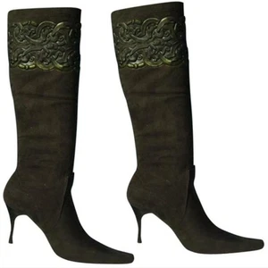 Donald Pliner Couture Stretch Suede Leather Boot Shoe New Scroll Work NWT $465 - Picture 1 of 8