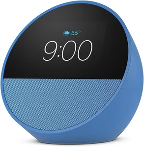 Amazon Echo Spot 2024 Release Smart Wecker Lebendiger Sound + Alexa Ocean Blue - Bild 1 von 7