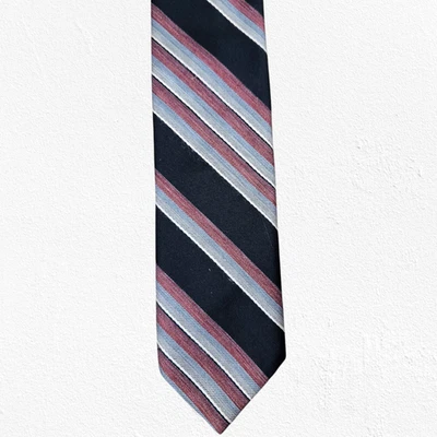 Corbata cuello Damon vintage negra roja a rayas diagonales hecha en EE. UU. 3 x 57,5 años 60 Foto 1 de 4