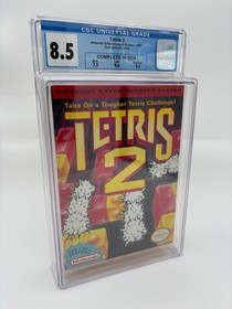 Tetris 2 (NES, 1993) &ndash; CGC 8.5 CIB &ndash; Nintendo Entertainment System &ndash; Graded