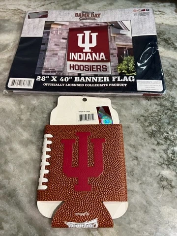 Indiana Hoosiers Banner Flag And Can Coolie Cover