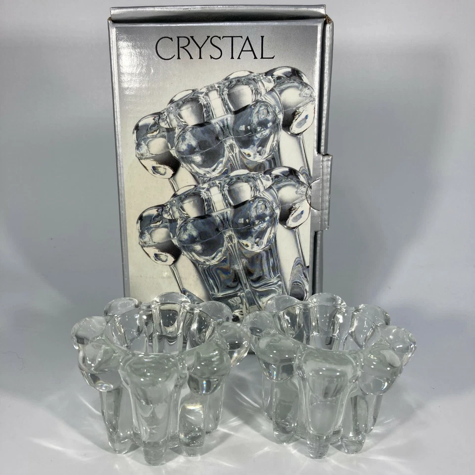 Crystal Candle Holders Set of 2 Clear Votive Tapered Pillar 0011 Alco Industries