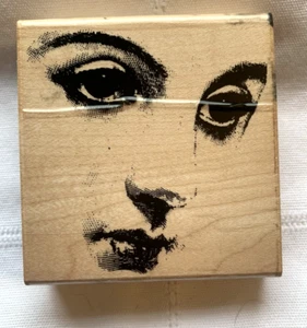 Limited Edition Rubber Stamp Womans Face 3 inch - Picture 1 of 5
