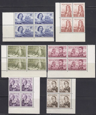 Australia #412-417 Mint, Corner Blocks of 4 Cover