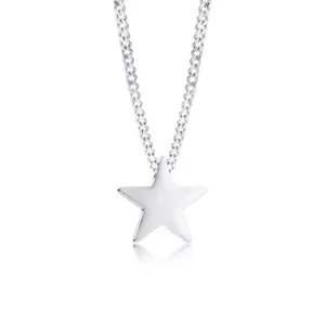 17mm Five-pointed Star Women's Necklace 316L Stainless Steel Pendant Silver - Picture 1 of 5