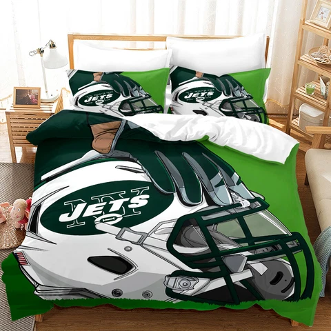 New York Jets Bedding Set Duvet Cover Quilt Cover 2 Pillowcase US size Gift Cover