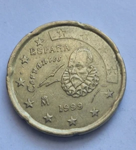 Moneta 20 centów 1999 Hiszpania ESPANA CERVANTES Francja - Zdjęcie 1 z 2