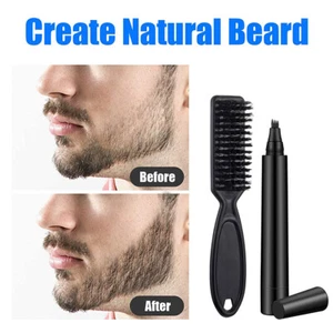 Men Hair Beard Filler Pen With Beard Brush Beard Camouflage Hair Grower Beard - Picture 1 of 13