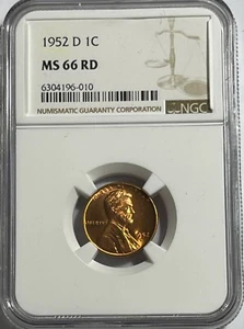 1952-D Lincoln 1C NGC MS66 RD (#13327) - Picture 1 of 2