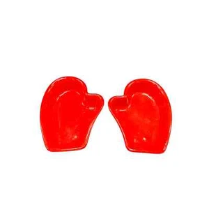 Set of 2 Pfaltzgraff Mitten Shaped Red Candy/Condiment/Trinket Dishes - EUC - Picture 1 of 3