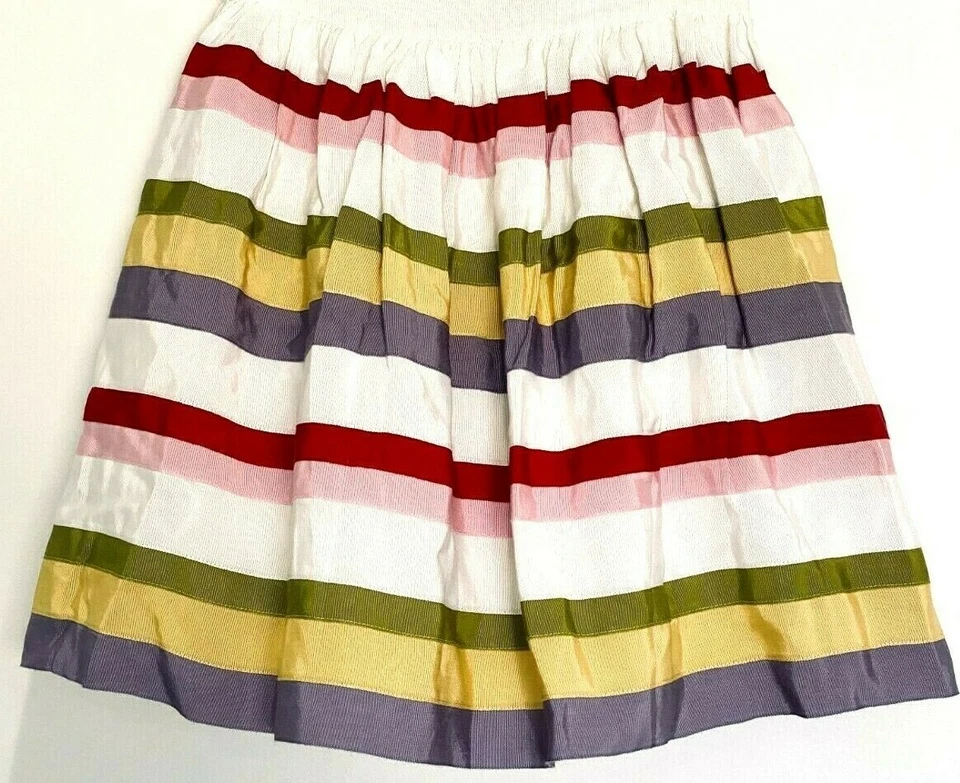MONNALISA   ITALY MULTI COLOR GROSGRAIN RIBBON STRIPE FULL SKIRT 152 12 SWEET 🌸 - Image 1 of 4