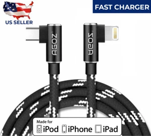 90° MFI Certified For iPhone 14 13 12 Pro Max iPad 9 Cable USB C PD Fast Charger - Picture 1 of 8