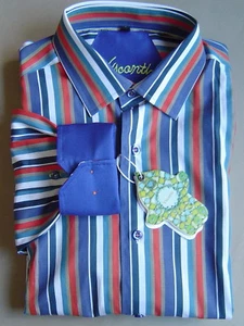 Neu mit Etikett $ 99 Luchiano Visconti Signature Limited Ed Größe M MEHRFARBIG GESTREIFTES SHIRT 3654 - Bild 1 von 6