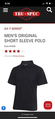 Camisa polo masculina Tru-Spec manga curta 24-7 ajuste preto 2XL #4328 - Imagem 1 de 2