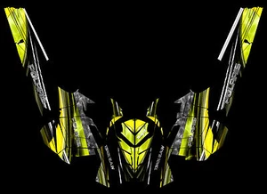 Polaris RMK Pro Graphic Kit Wrap Decals Stickers Tunnel Shok Design B.A.W - Picture 1 of 11