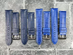 New 21mm Top Grade Grain Leather Strap Blue Watch Band for LONGINES x1 - Foto 1 di 22