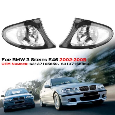 Par de luces de esquina intermitentes para BMW E46 4D/5D 325i 330i 4 puertas 2002-2005 Foto 1 de 4