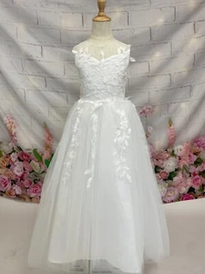 Flower Girl Princess Wedding Birthday Holy Communion Snowflake Christmas Dress - Picture 1 of 9