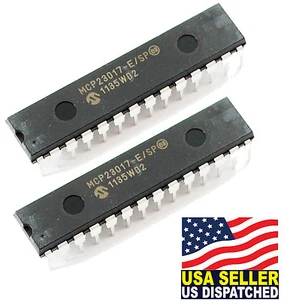 (2 PIEZAS) Microchip MCP23017-E/SP MCP23017 -16 bits E/S 1700 kHzkHz 5.5VV 28 SPDI pines - Imagen 1 de 4