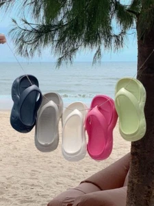 Women's summer slippers non-slip breathable soft flip flops heightened 3cm - Picture 1 of 12