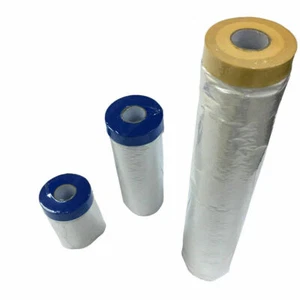 Painters Pre-taped Masking Film Plastic Drop Cloths - Picture 1 of 1