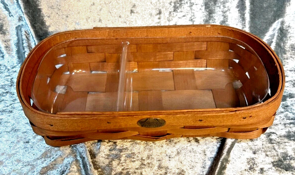 Cesta de armazenamento de mesa de cinzas dos Apalaches tecida à mão com forro de plástico removível - Imagem 1 de 4