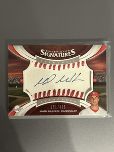 2006 Upper Deck Sweet Spot Update Red Stitching Blue Ink /300 Mark Mulder Auto