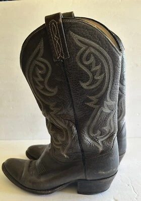 Botas de Vaquero Dan Post Talla 8.5 D Verde Oliva/Marrón Elegantes Cosidas en la Parte Superior 06926 Foto 1 de 4