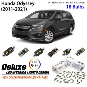 18pc LED Interior Light Upgrade for Honda Odyssey 2011-2021 White Light Bulb Kit - Picture 1 of 8