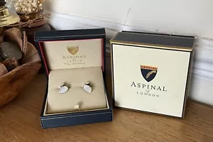 Aspinal Of London Mother of Pearl & Sterling Silver 925 Cufflinks - Picture 1 of 5