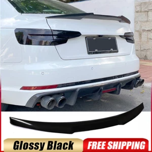 For Audi A5 B9 SLINE S5 4 Door 2017-2020 Glossy Black Rear Trunk Spoiler Wing - Picture 1 of 12