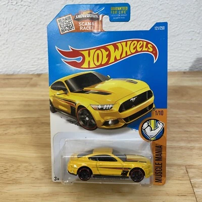 Hot Wheels Muscle Mania (1/10) 2015 Ford Mustang GT, Yellow,  # 121/250 - D3 - Image 1 of 4