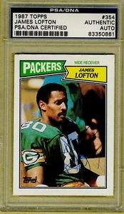 PSA/DNA Certified James Lofton Autographed 1987 Topps Card HOF Green Bay Packers - Bild 1 von 2