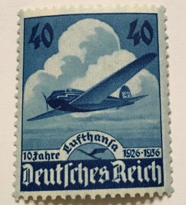 Alemania 3er Reich 1936 Mi # 603 Sc 469 10º Aniversario de Lufthansa MNH Foto 1 de 3