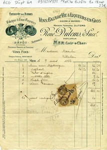 Dépt 41 - Mer - Petite Entête d'une Distillerie du 09/03/1932 A Voir ! - Picture 1 of 1