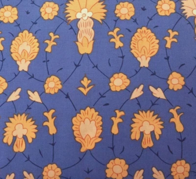 16" Iznik Snow Leopard FreeSpirit Damask Floral Light Orange Periwinkle Blue - Image 1 of 3