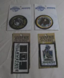 4 Yellowstone Old Faithful National Park Iron-On Souvenir Patches - Picture 1 of 10