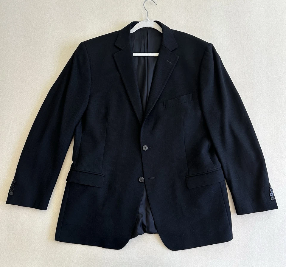 Ermenegildo Zegna City Sport Coat Men 46 Black Wool Angora Cashgora plaid Blazer - Image 1 of 4