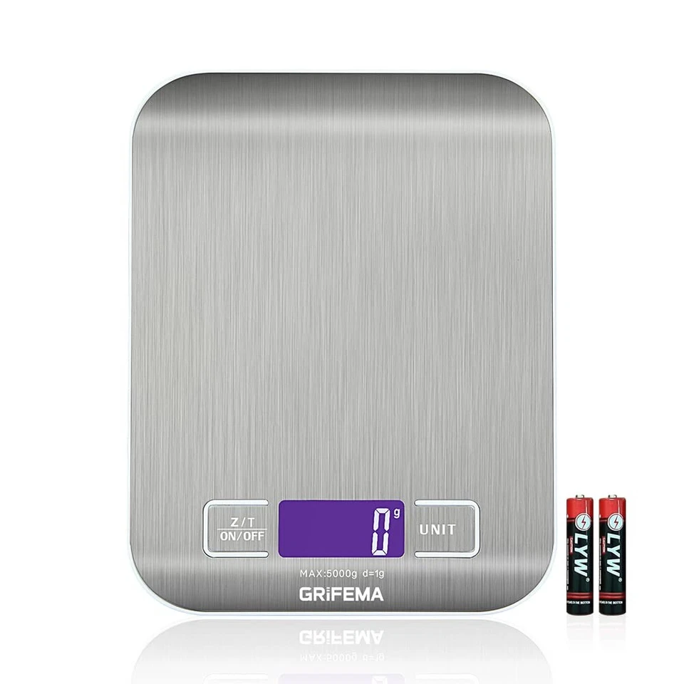 GRIFEMA GA2002 Bilancia da Cucina Smart Digitale con Funzione Tare 5kg/11 lbs - Immagine 1 di 4