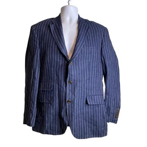 Jos.A.Bank Men's Striped 100% Indian Linen Blazer Size 41R Preppy Coastal Career - Picture 1 of 13