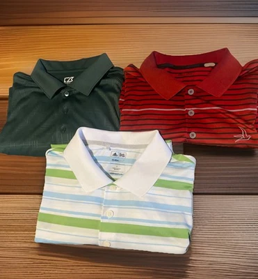 Lote de 3 polos de golf para hombre talla grande Adidas Climalite Cutter & Buck Foto 1 de 4