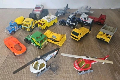 1980S MATCH BOX DIECAST MONSTER TRUCK HELICOPTER JET CONSTRUCTION CARS! G32 - Image 1 of 2
