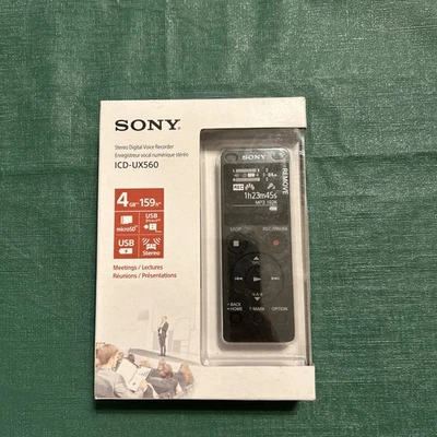Sony ICDUX560 4GB Stereo Digital Voice Recorder - Image 1 of 4