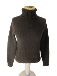 Maglione girocollo vintage Ralph Lauren donna S marrone cashmere lana merino angora - Foto 1 di 7