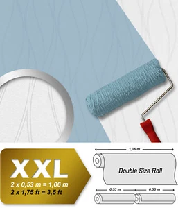 Papel pintado a rayas Profhome 245014-GU líneas curvas blanco mate 26,5 m2 - Imagen 1 de 7