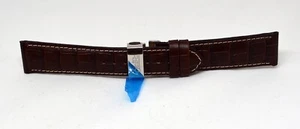 Zentra Faltschließe Uhrenband Uhrenarmband Leder Braun 22mm Neu hochpreisig E627 - Picture 1 of 12