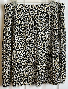J.Crew Pleated Animal Print Lined Skirt Size 14 - Picture 1 of 7